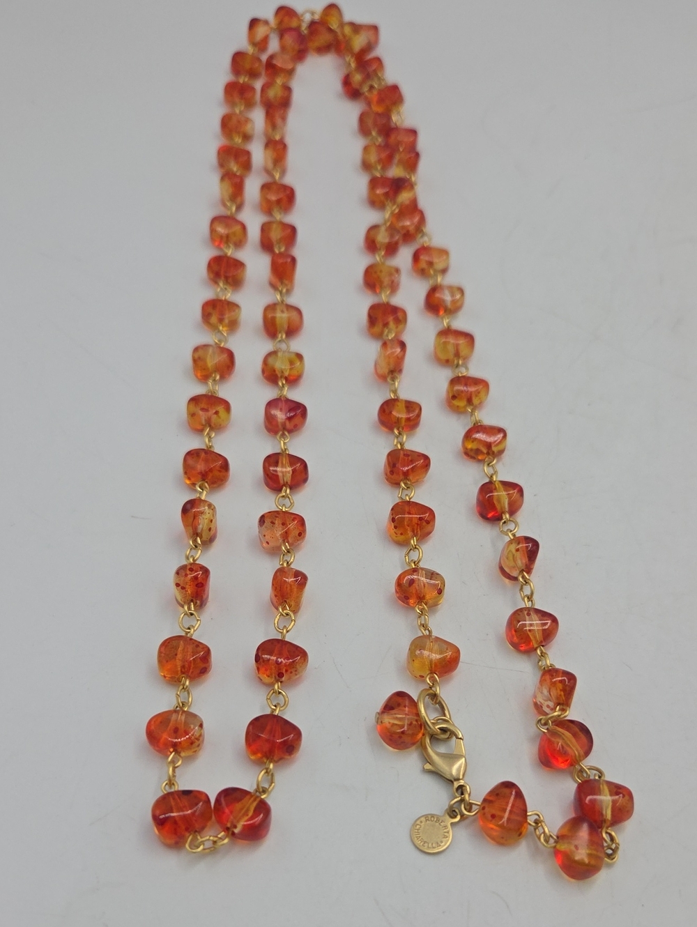 Roberta Chiarella Vintage Amber-Tone Bead Necklace